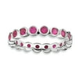 thumbnail image 1 of Stackable Expressions Sterling Silver Created Ruby Stackable Ring, 1 of 5