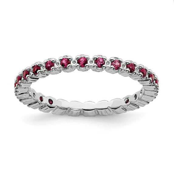 Sterling Silver Stackable Expressions Created Ruby Ring