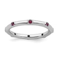 thumbnail image 1 of Sterling Silver Stackable Expressions Created Ruby Ring, 1 of 1