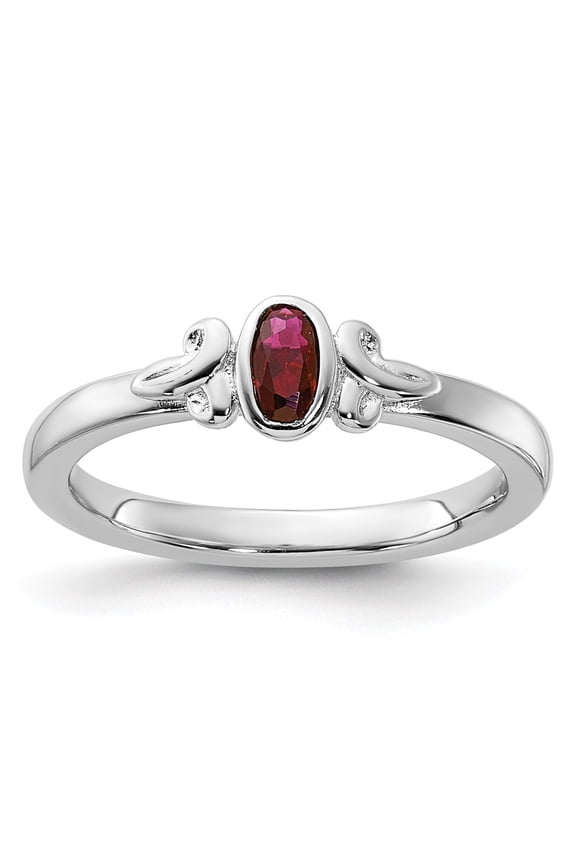 Sterling Silver Stackable Expressions Created Ruby Ring