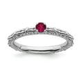 thumbnail image 1 of Sterling Silver Stackable Expressions Created Ruby Single Stone Ring, 1 of 1