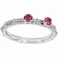 thumbnail image 1 of Sterling Silver Stackable Expressions Created Ruby Two Stone Ring, 1 of 6