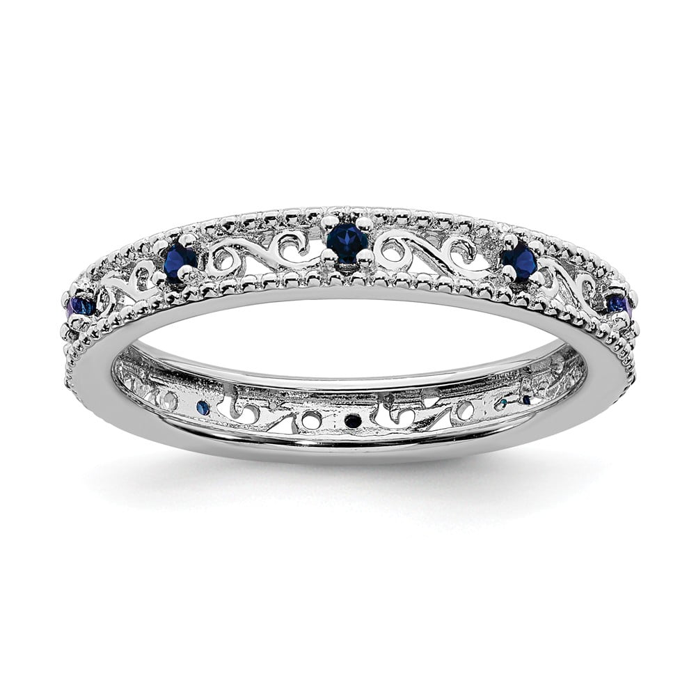 Sterling Silver Stackable Expressions White Sapphire Filigree Ring Sterling Silver Stackable Expressions White Sapphire Filigree Ring