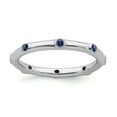 thumbnail image 1 of Sterling Silver Stackable Expressions Created Sapphire Ring - Size 6, 1 of 3
