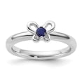 thumbnail image 1 of Sterling Silver Stackable Expressions Created Sapphire Ring, 1 of 6