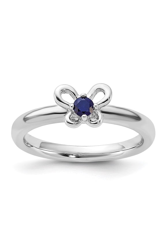 Sterling Silver Stackable Expressions Created Sapphire Ring