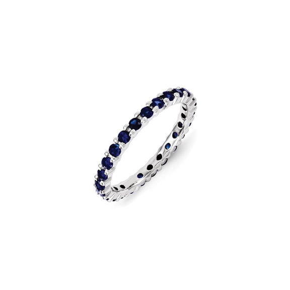 Sterling Silver Stackable Expressions Created Sapphire Ring