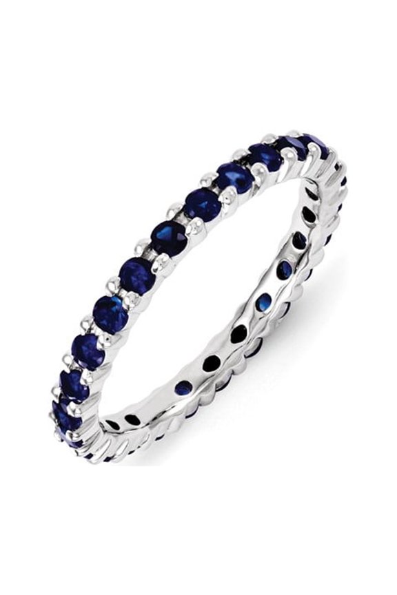 Sterling Silver Stackable Expressions Created Sapphire Ring