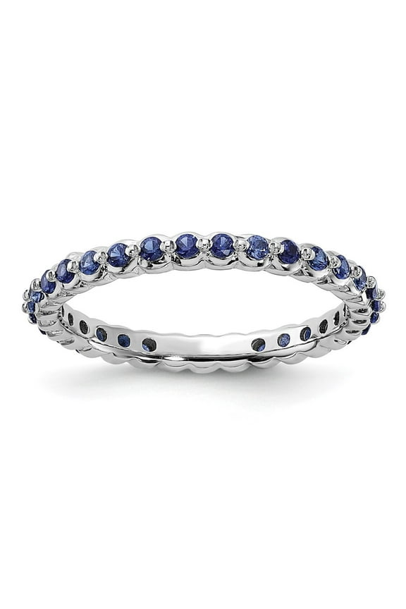 Sterling Silver Stackable Expressions Created Sapphire Ring