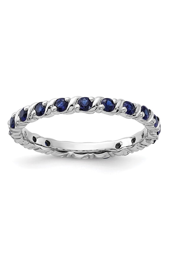 Sterling Silver Stackable Expressions Created Sapphire Ring