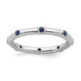thumbnail image 1 of Sterling Silver Stackable Expressions Created Sapphire Ring, 1 of 1