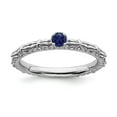 thumbnail image 1 of Sterling Silver Stackable Expressions Created Sapphire Single Stone Ring, 1 of 1