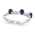 thumbnail image 1 of Sterling Silver Stackable Expressions Created Sapphire Three Stone Ring, 1 of 1