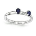 thumbnail image 1 of Sterling Silver Stackable Expressions Created Sapphire Two Stone Ring - Size 8, 1 of 3