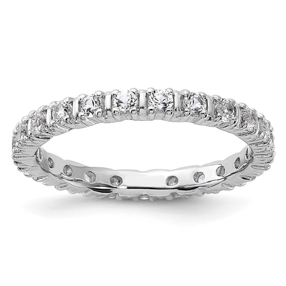 Sterling Silver Stackable Expressions Created White Sapphire Ring