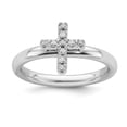thumbnail image 1 of Sterling Silver Stackable Expressions Cross Diamond Ring, 1 of 1