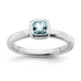 thumbnail image 1 of Sterling Silver Stackable Expressions Cushion Cut Aquamarine Ring - Size 5, 1 of 3