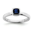 thumbnail image 1 of Sterling Silver Stackable Expressions Cushion Cut Cr. Sapphire Ring, 1 of 1