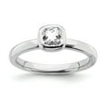 thumbnail image 1 of Sterling Silver Stackable Expressions Cushion Cut White Topaz Ring - Size 10, 1 of 3
