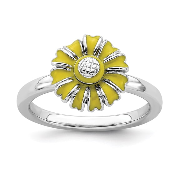Sterling Silver Stackable Expressions Daisy Ring - Size 7