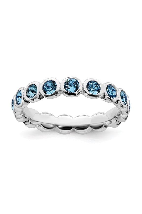 Sterling Silver Stackable Expressions December Swarovski Ring