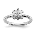 thumbnail image 1 of Sterling Silver Stackable Expressions Diamond Turtle Ring - Size 5, 1 of 3