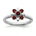 thumbnail image 1 of Sterling Silver Stackable Expressions Garnet Ring - Size 9, 1 of 3