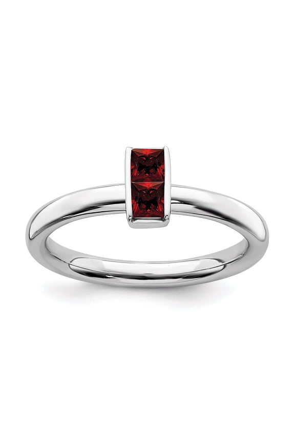Sterling Silver Stackable Expressions Garnet Ring