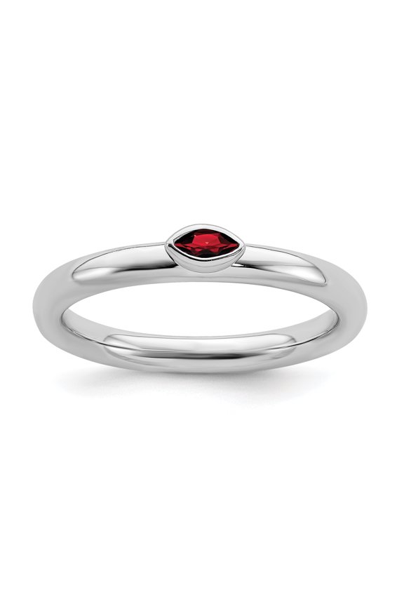 Sterling Silver Stackable Expressions Garnet Ring