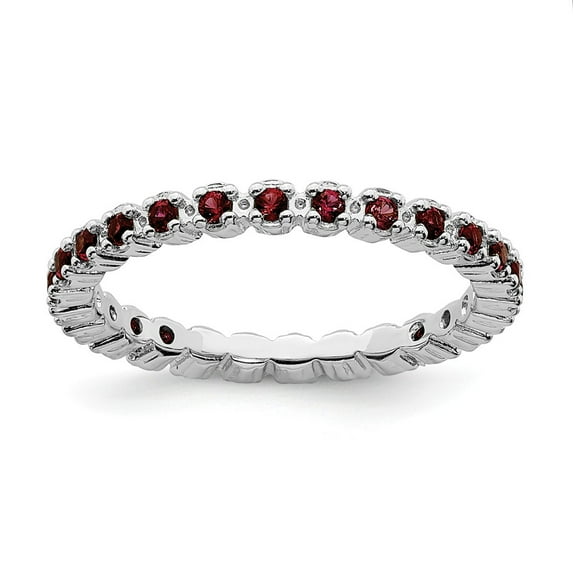 Sterling Silver Stackable Expressions Garnet Ring