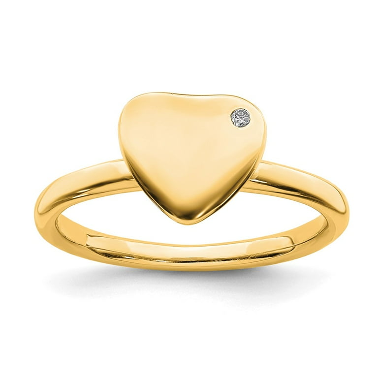 Sterling Silver Rose Gold-Plated Stackable Expressions Diamond Heart Ring Sterling Silver Rose Gold-Plated Stackable Expressions Diamond Heart Ring