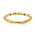 thumbnail image 1 of Sterling Silver Stackable Expressions Gold Plated Rice Pattern Ring Size 7, 1 of 5