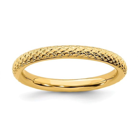 Sterling Silver Stackable Expressions Gold-plated Cable Ring