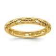 thumbnail image 1 of Sterling Silver Stackable Expressions Gold-plated Carved Ring - Size 7, 1 of 3