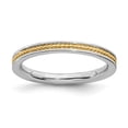 thumbnail image 1 of Sterling Silver Stackable Expressions Gold-plated Channeled Ring, 1 of 1