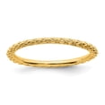 thumbnail image 1 of Sterling Silver Stackable Expressions Gold-plated Criss-cross Ring - Size 10, 1 of 3