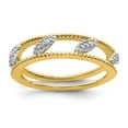 thumbnail image 1 of Sterling Silver Stackable Expressions Gold-plated Diamond Jacket Ring, 1 of 1