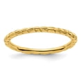 thumbnail image 1 of Sterling Silver Stackable Expressions Gold-plated Twisted Ring, 1 of 6