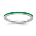thumbnail image 1 of Sterling Silver Stackable Expressions Green Enameled 1.5mm Ring - Size 8, 1 of 3
