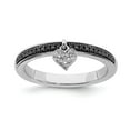 thumbnail image 1 of Sterling Silver Stackable Expressions Heart Black & White Diamond Ring, 1 of 1