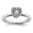 thumbnail image 1 of Sterling Silver Stackable Expressions Heart Diamond Ring, 1 of 1