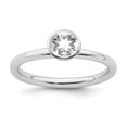 thumbnail image 1 of Sterling Silver Stackable Expressions High 5mm April Swarovski Ring, 1 of 1