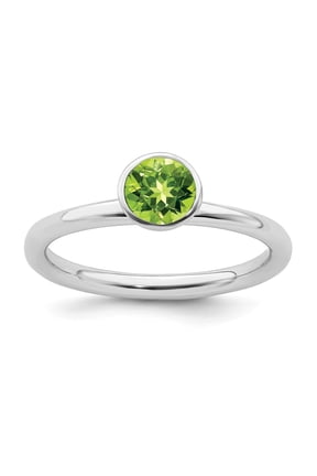 Sterling Silver Stackable Expressions High 5mm August Swarovski Ring