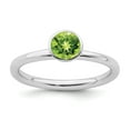 thumbnail image 1 of Sterling Silver Stackable Expressions High 5mm August Swarovski Ring, 1 of 3