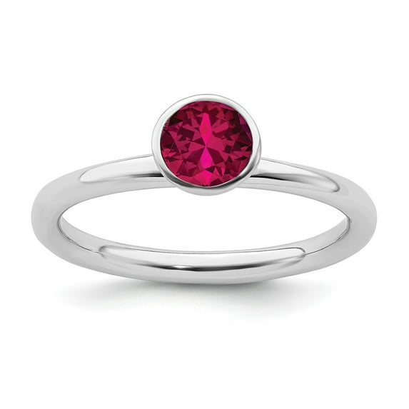 Sterling Silver Stackable Expressions High 5mm July Swarovski Ring