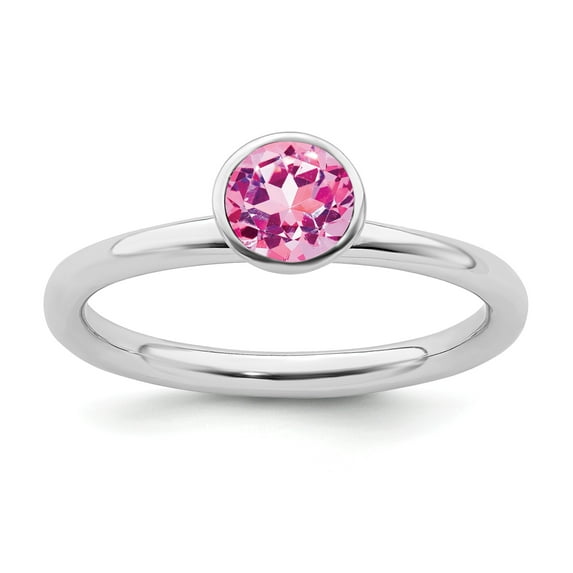 Sterling Silver Stackable Expressions High 5mm October Swarovski Ring