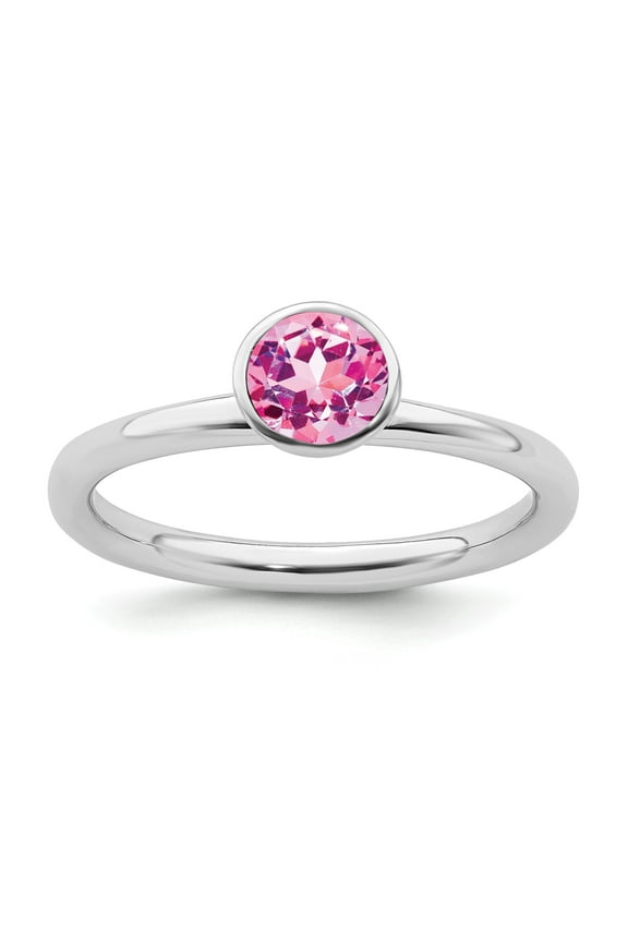 Sterling Silver Stackable Expressions High 5mm October Swarovski Ring