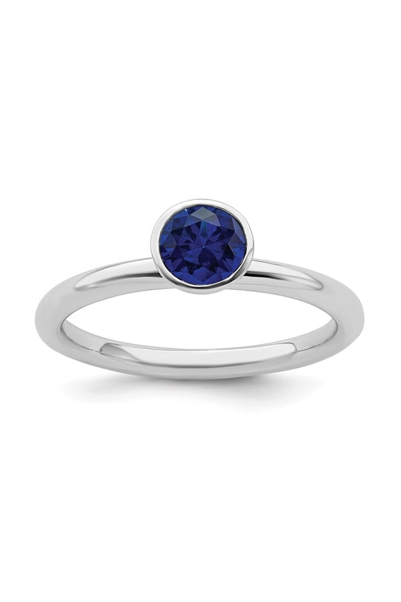 Sterling Silver Stackable Expressions High 5mm September Swarovski Ring
