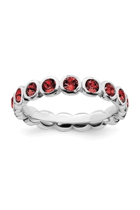 Sterling Silver Stackable Expressions January Swarovski Ring
