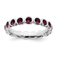 thumbnail image 1 of Sterling Silver Stackable Expressions July Swarovski Ring - Size 8, 1 of 3